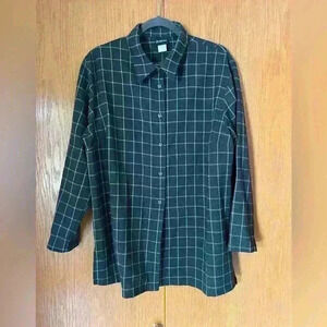 100% wool button down women’s top tunic 1X